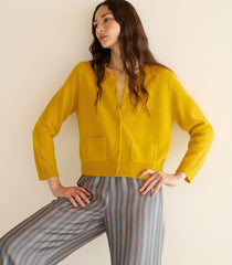 FREYA CASHMERE CARDIGAN -- CITRINE