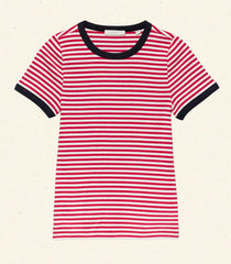 VIVI TEE -- ROUGE NANTUCKET STRIPE
