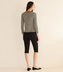 AMELIE TEE -- BLACK NANTUCKET STRIPE