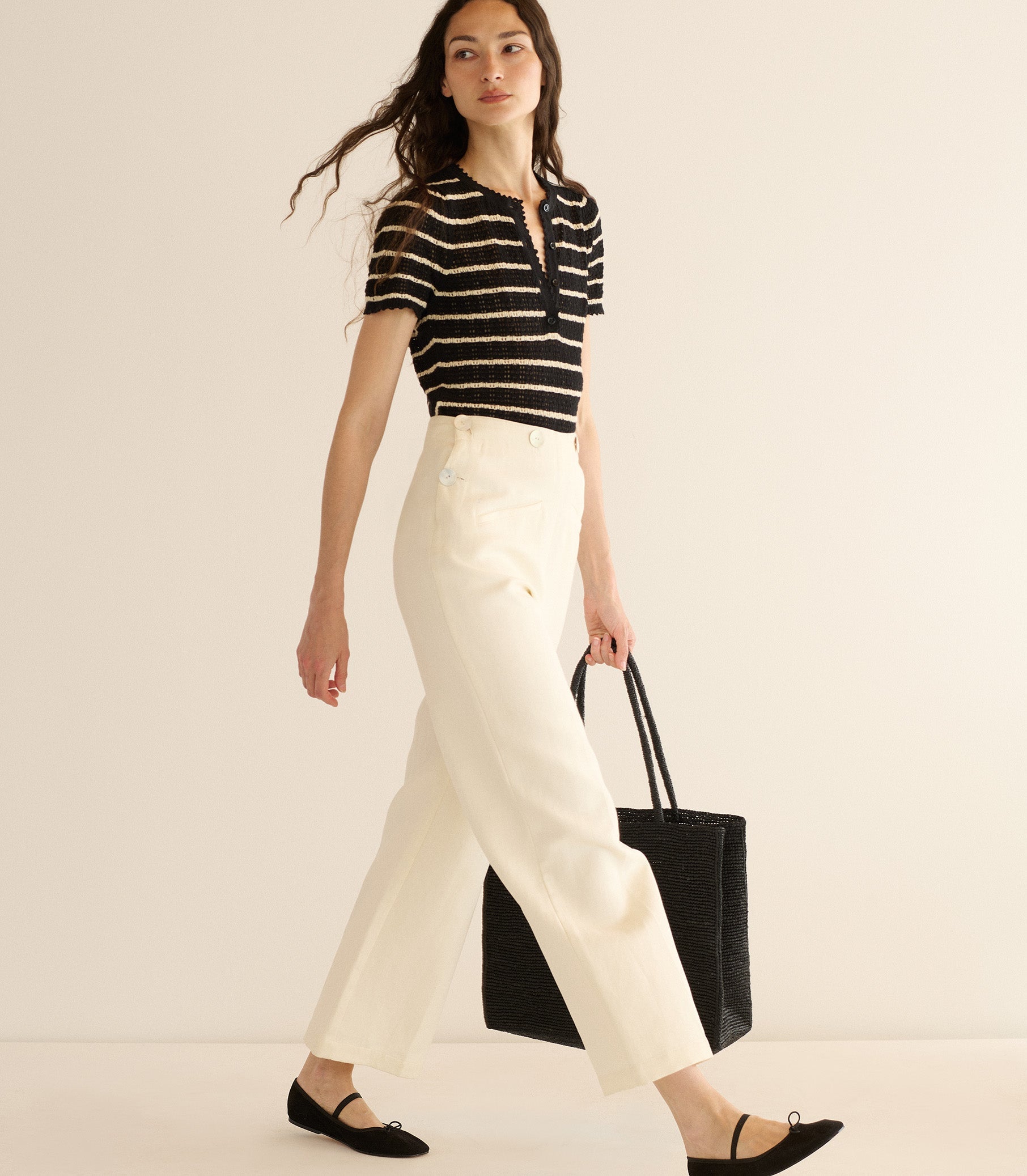 BRANDIE TOP -- NOIR ALLAIRE STRIPE