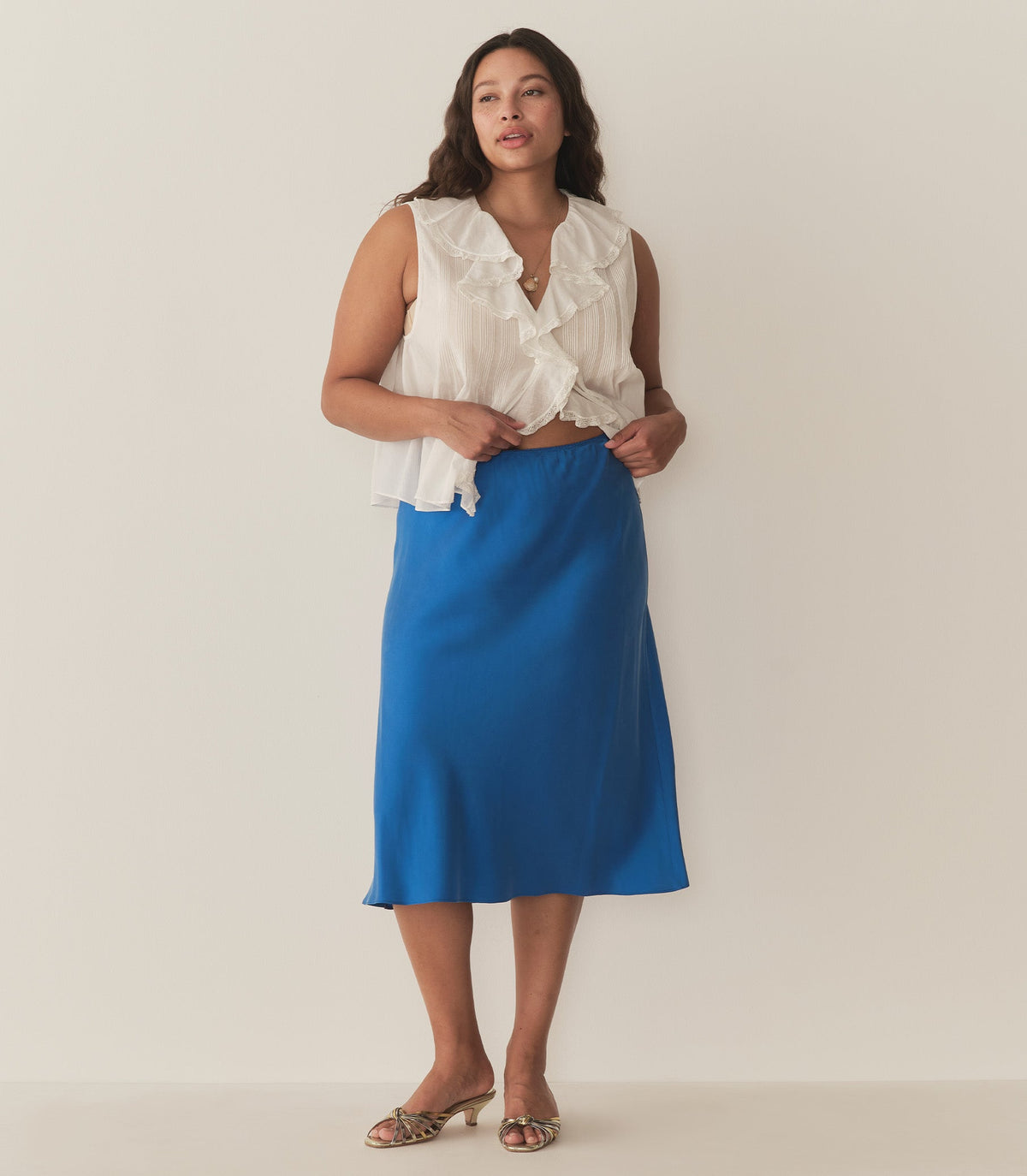 ELOWENA SKIRT -- BLUE TOURMALINE