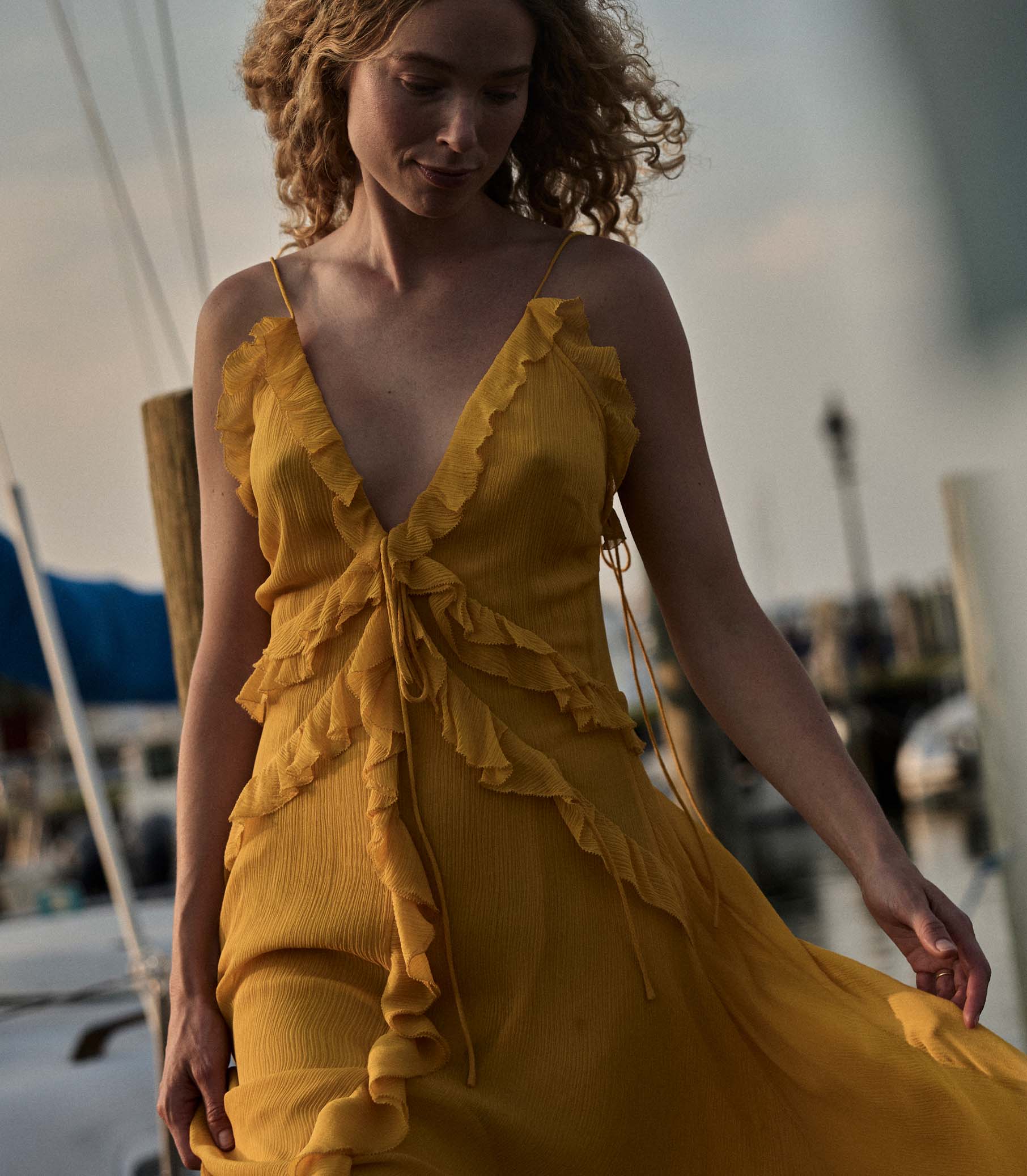 EVELINA DRESS -- GOLDEN ACACIA