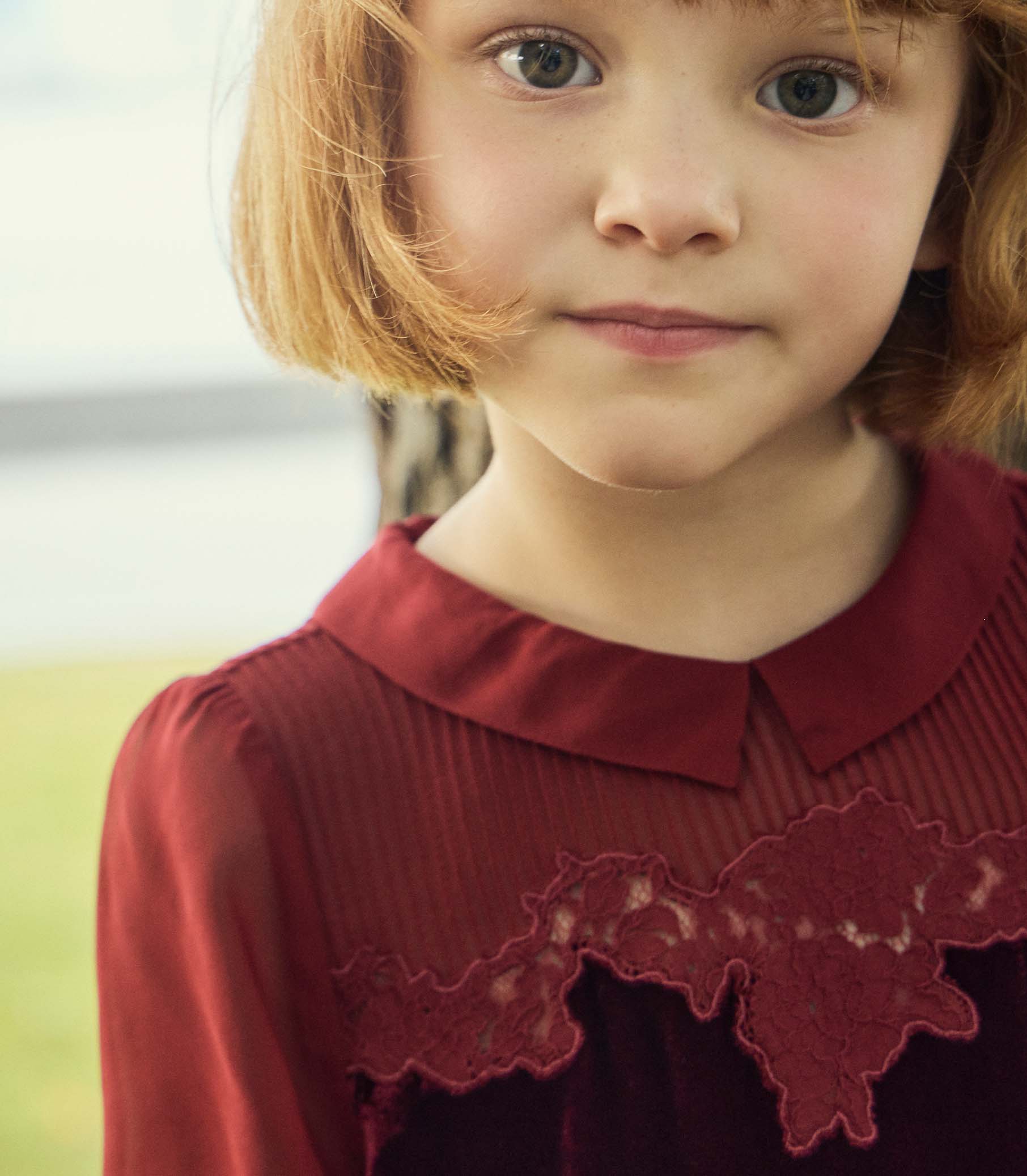 LITTLE MADELYNNE DRESS -- VINO ROSSO