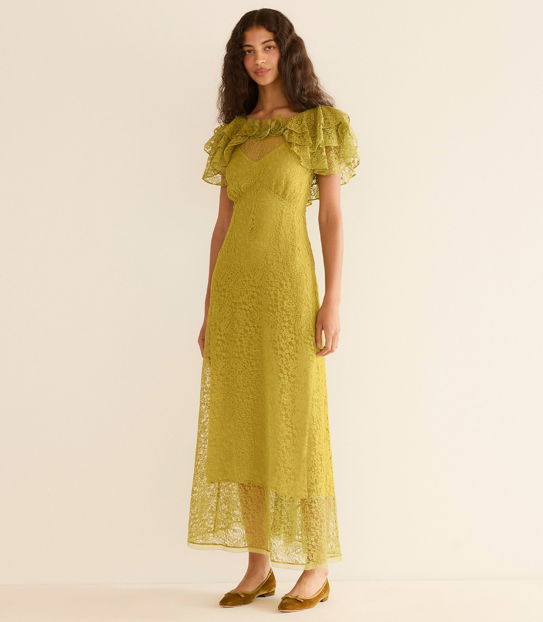NEVARA DRESS -- GREEN TEA