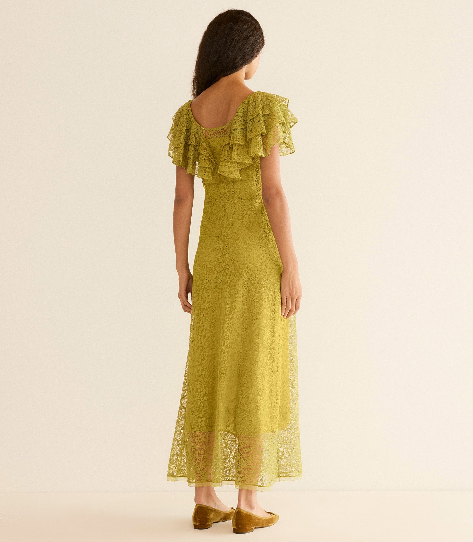 NEVARA DRESS -- GREEN TEA
