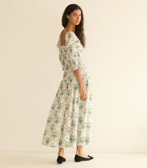 SERAPHINA DRESS -- CRÈME LANTANA FLORAL