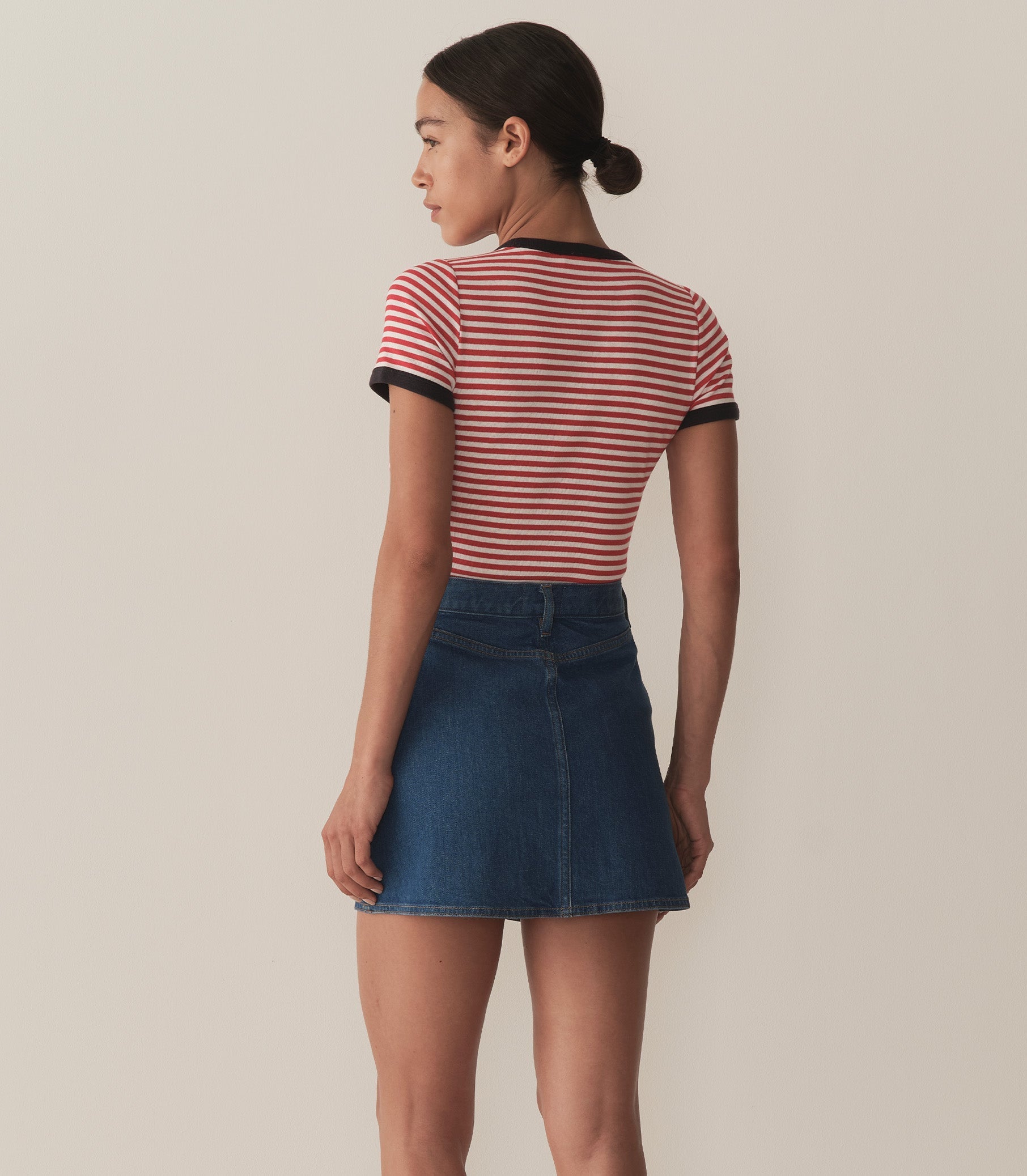 VIVI TEE -- ROUGE NANTUCKET STRIPE